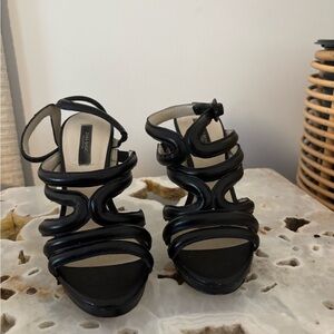 Elegant Black High Heel Sandals